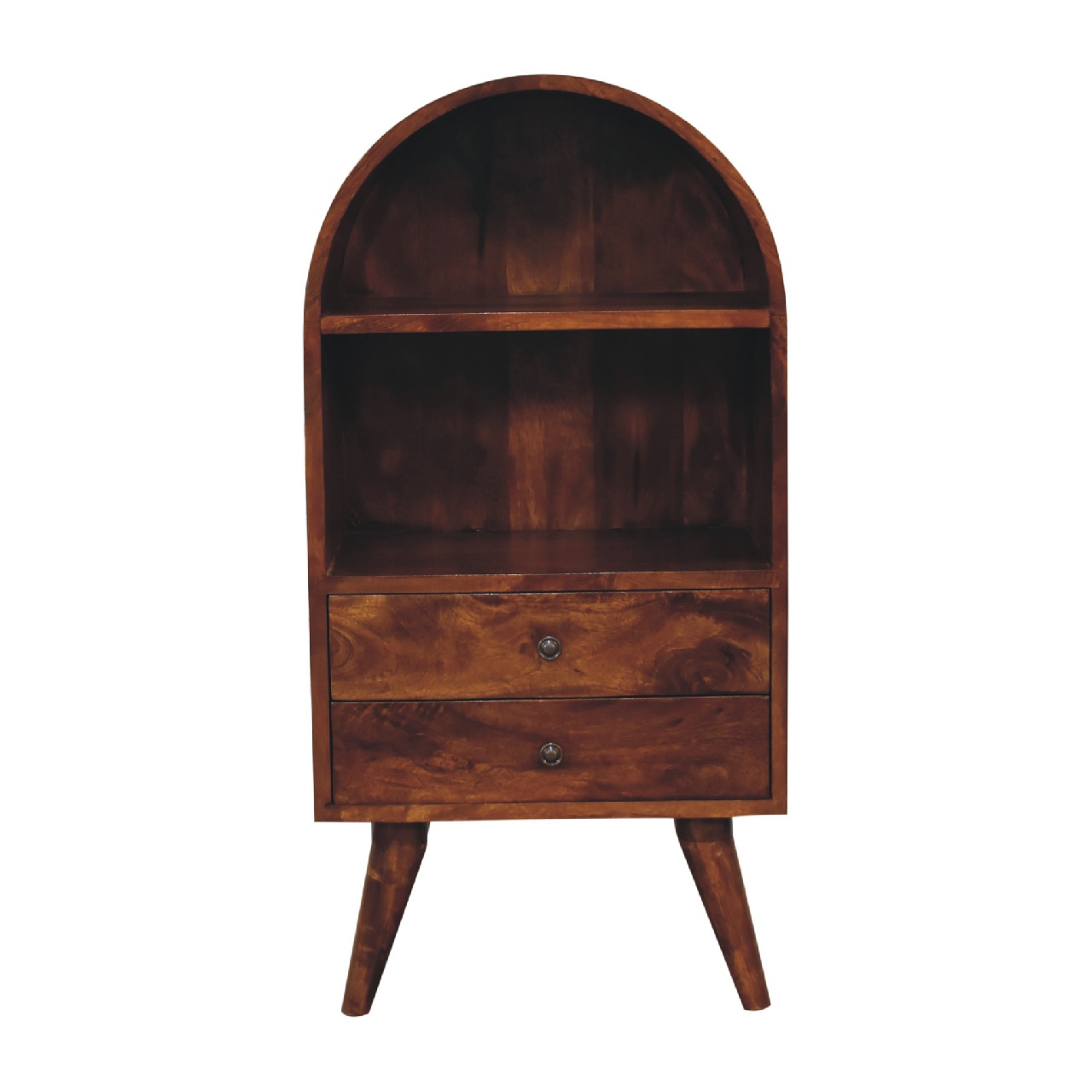 Round Chestnut Display Cabinet - Image 2
