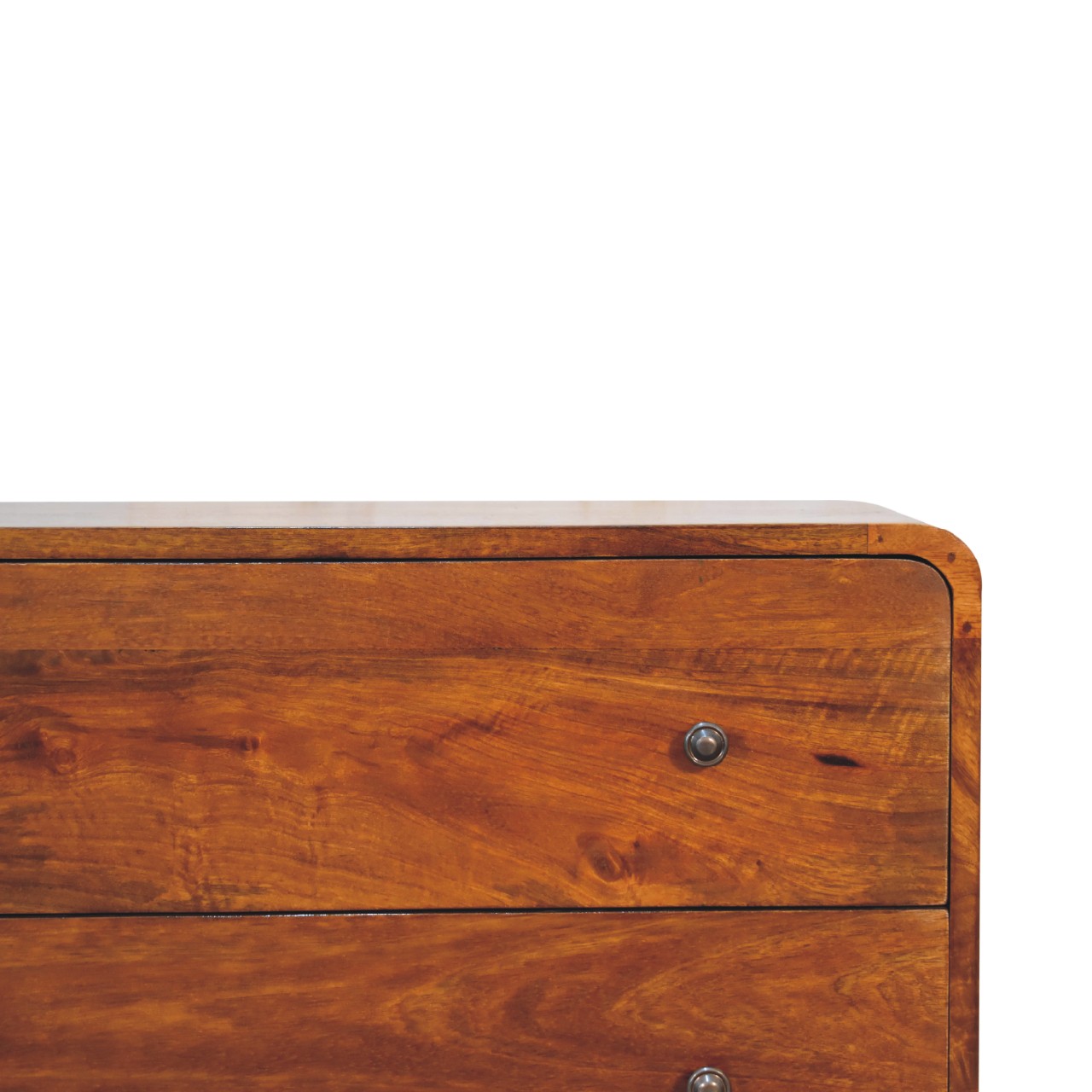 2 Drawer Curved Chestnut Chest - Image 5