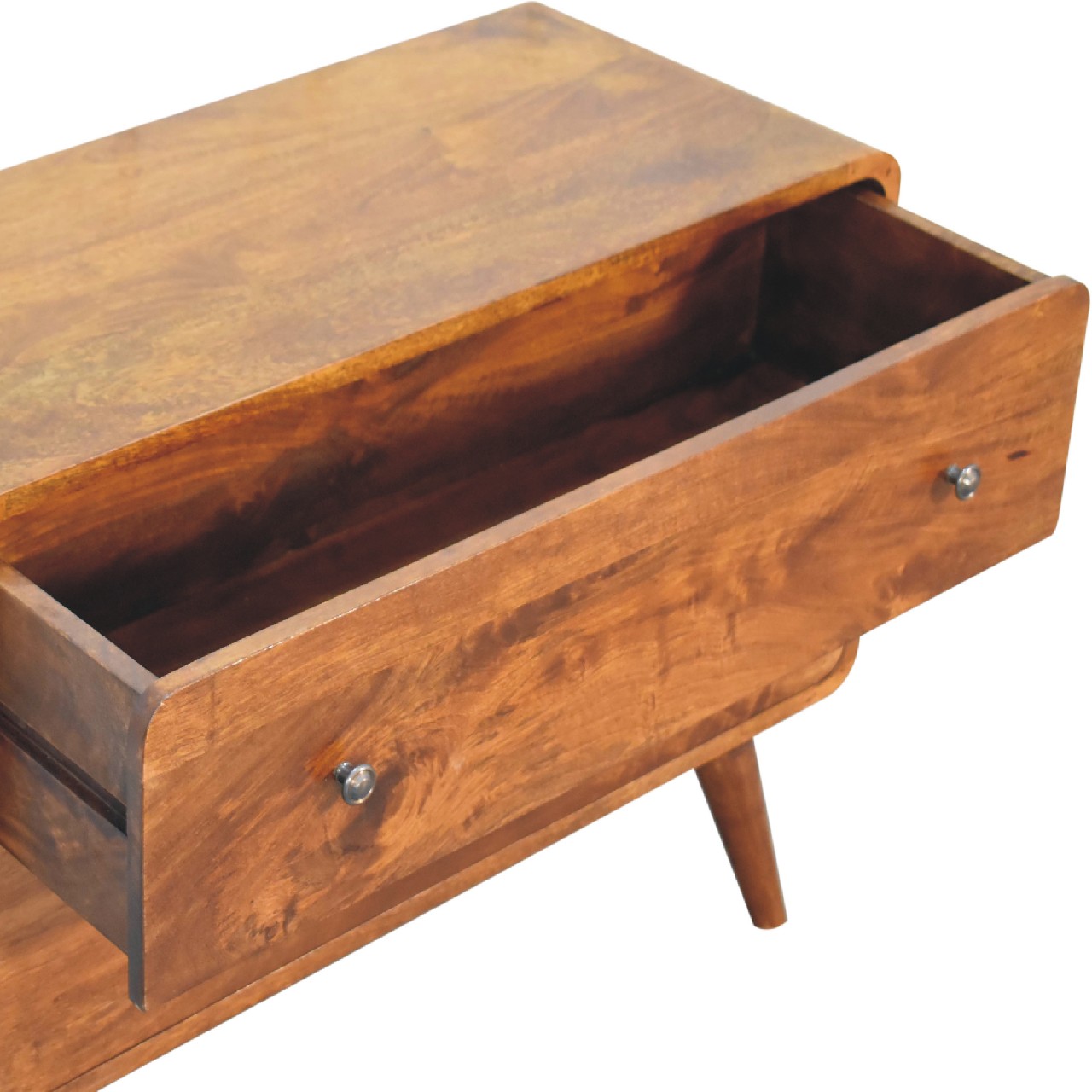 2 Drawer Curved Chestnut Chest - Image 7