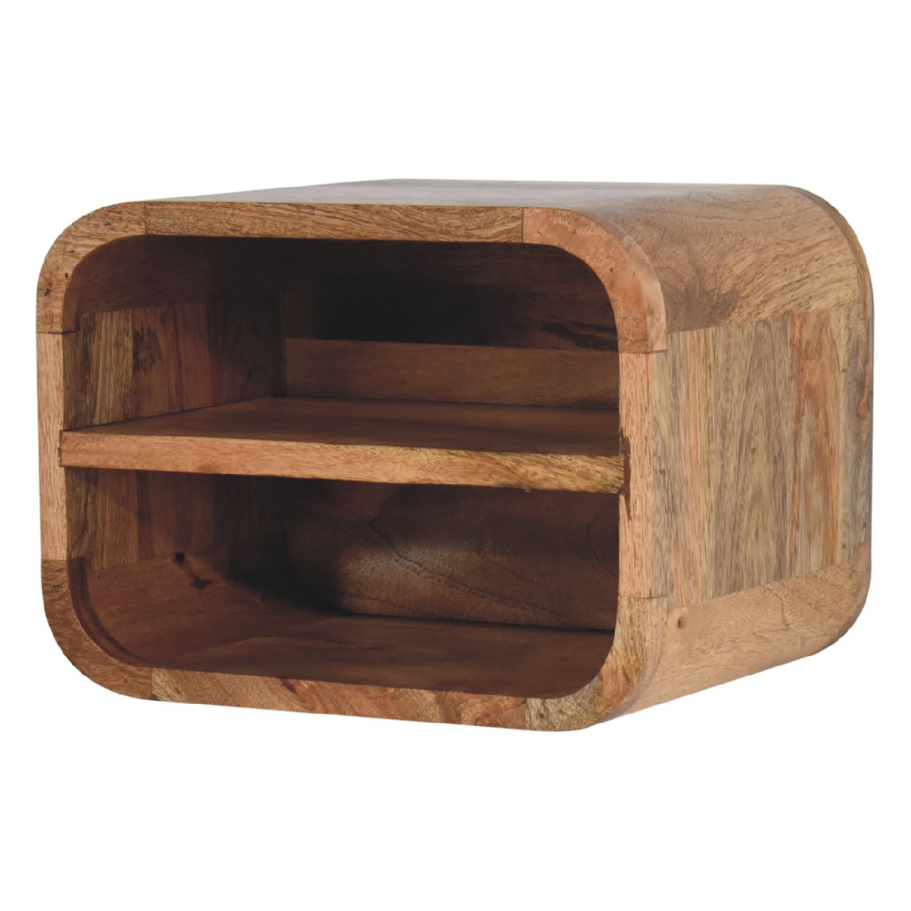 Oak-ish Floating Open Curve Bedside - Image 3