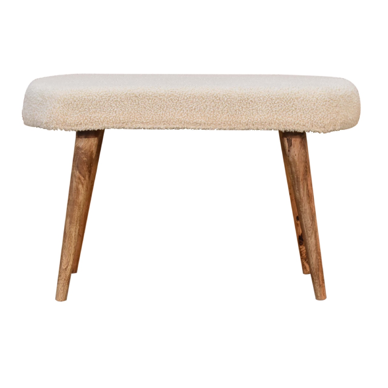 Cream Boucle Nordic Bench - Image 2