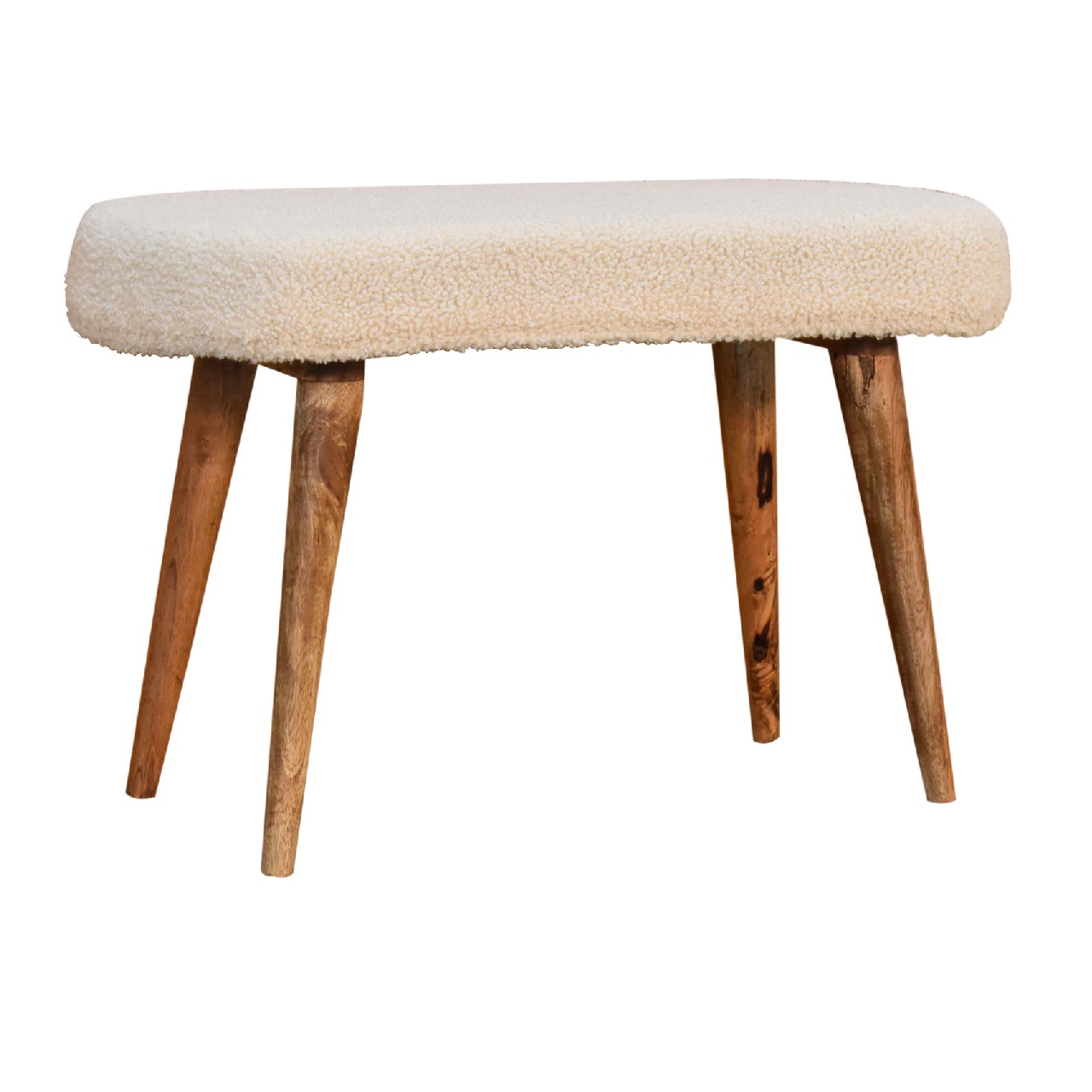 Cream Boucle Nordic Bench - Image 3