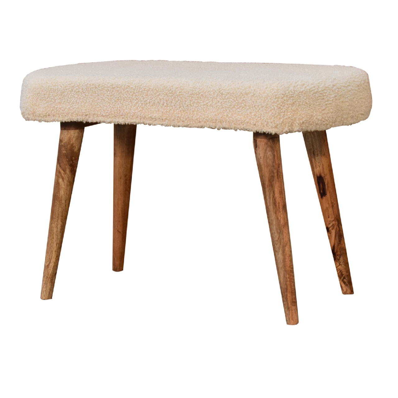 Cream Boucle Nordic Bench - Image 4