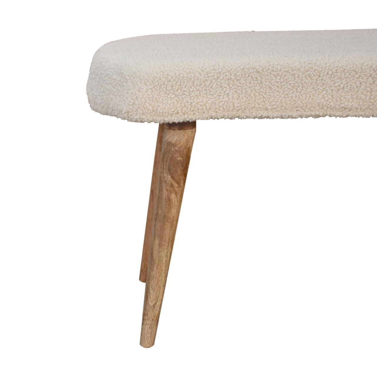 Cream Boucle Nordic Bench - Image 5
