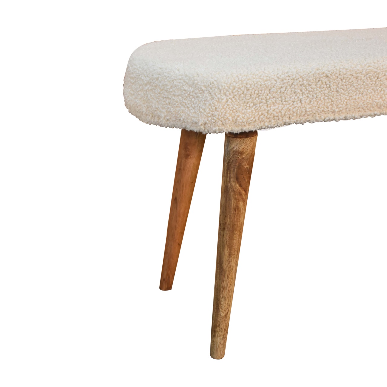 Cream Boucle Nordic Bench - Image 8