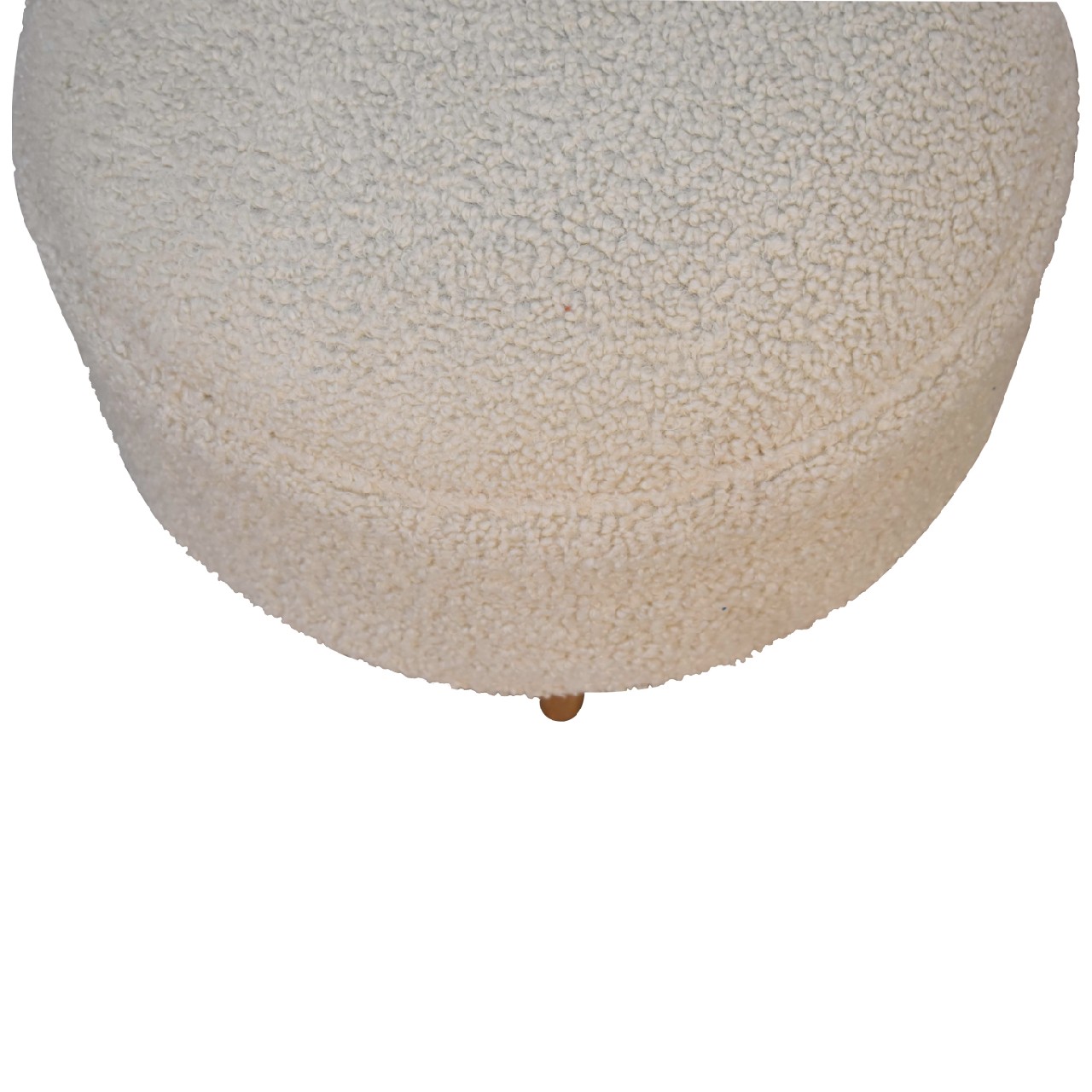 Cream Boucle Rounded Footstool - Image 4