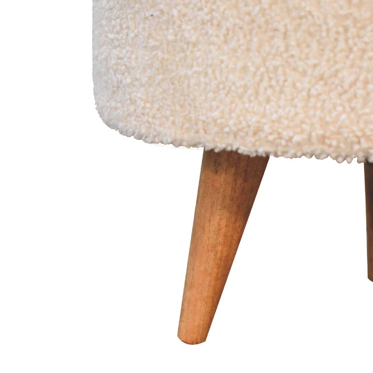Cream Boucle Rounded Footstool - Image 9