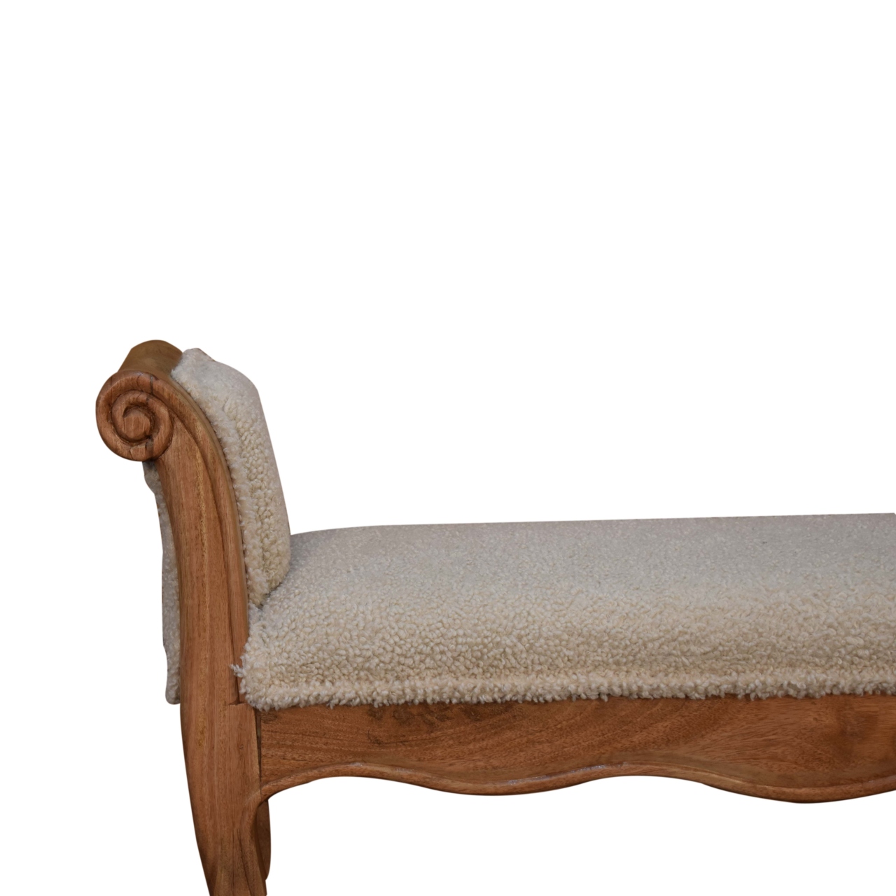 Cream Boucle French Style Bench - Image 5