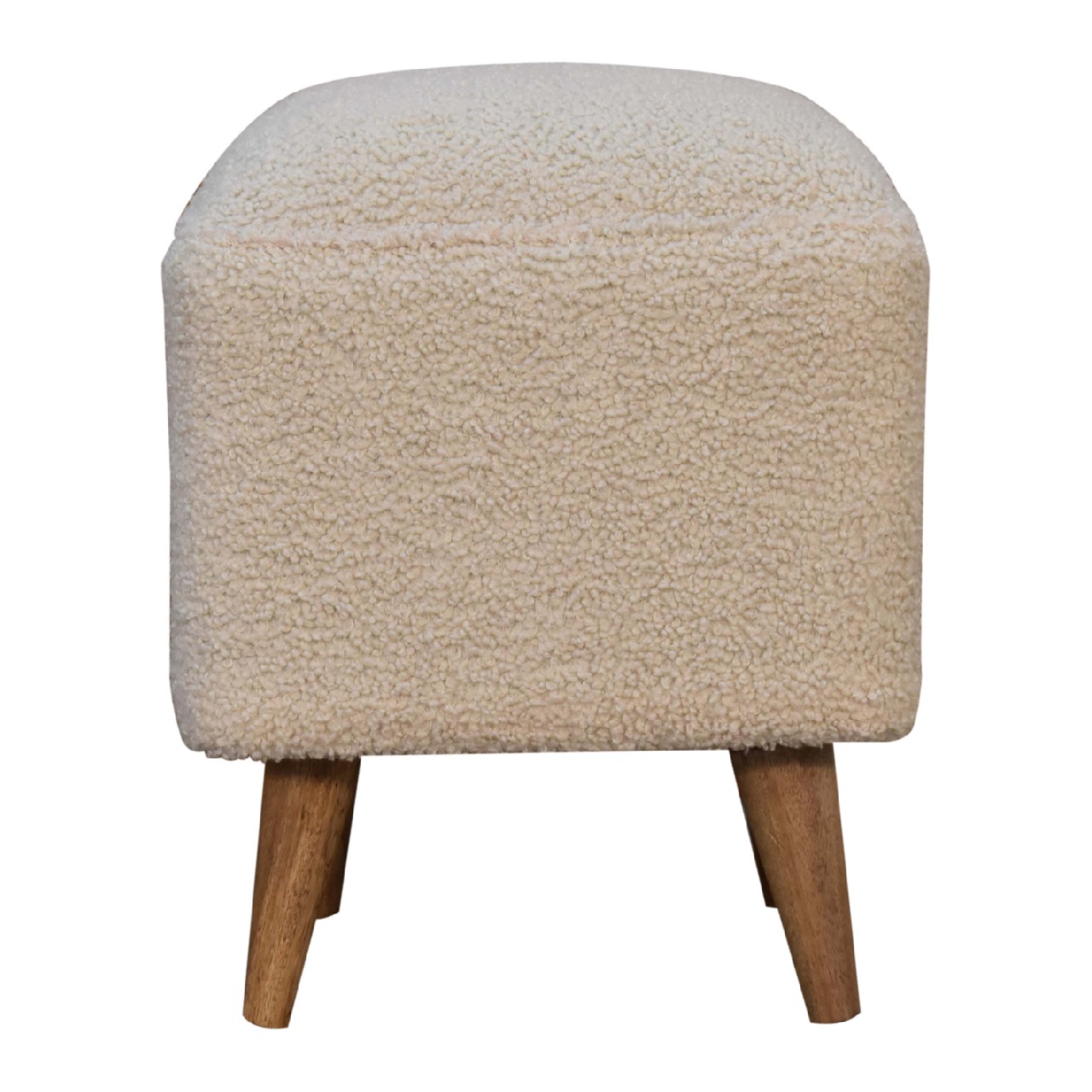 Cream Boucle Squoval Bench - Image 2