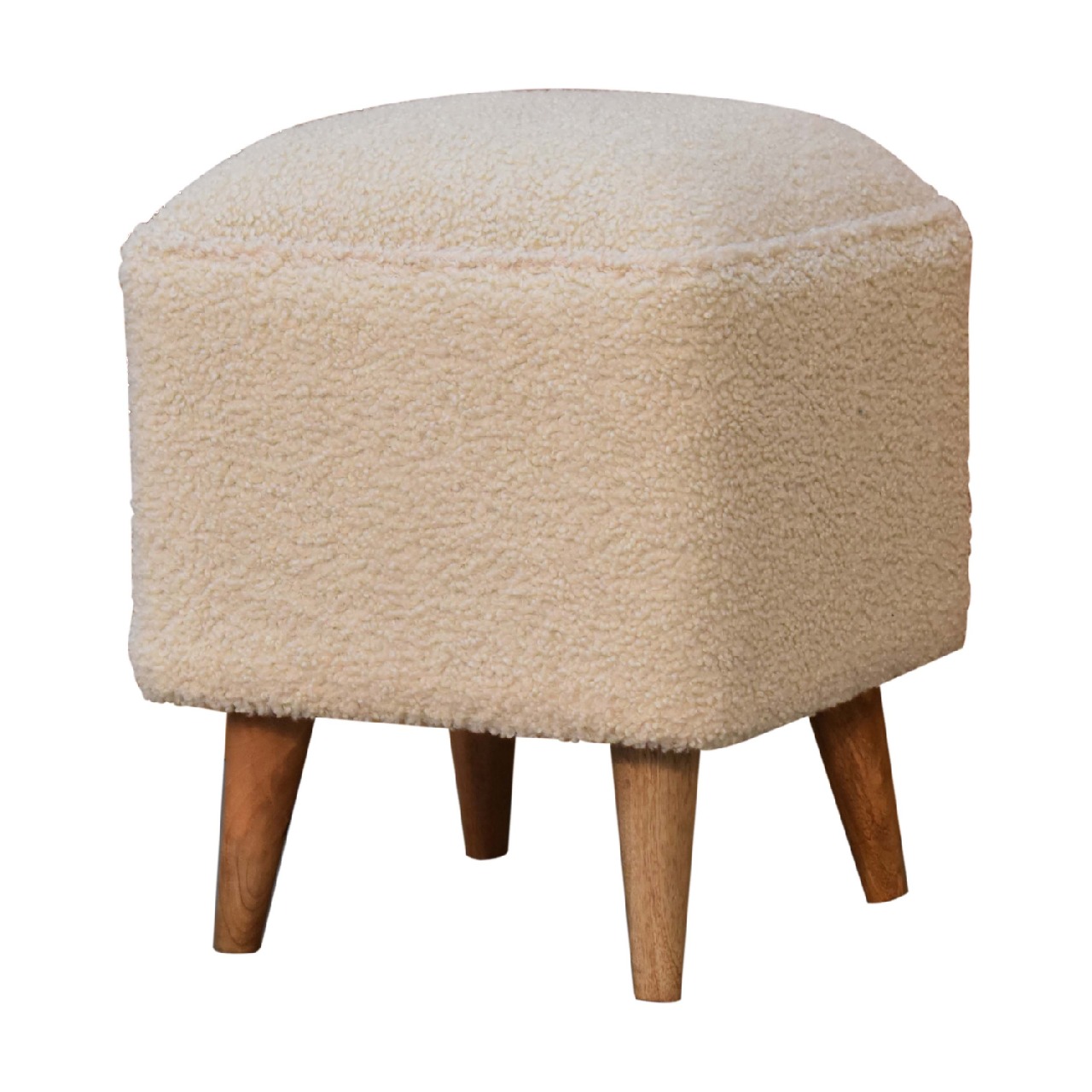 Cream Boucle Squoval Bench - Image 3