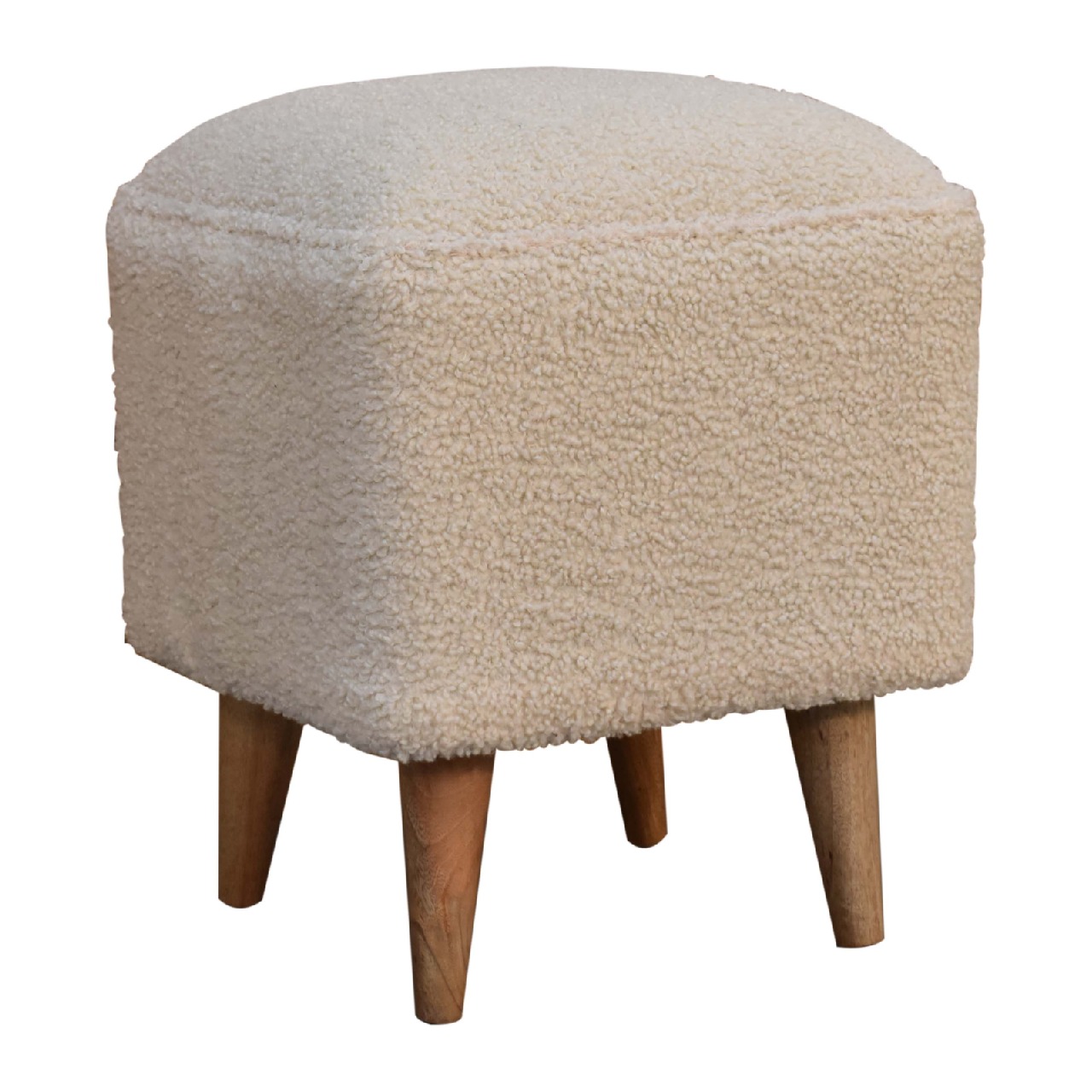 Cream Boucle Squoval Bench - Image 4