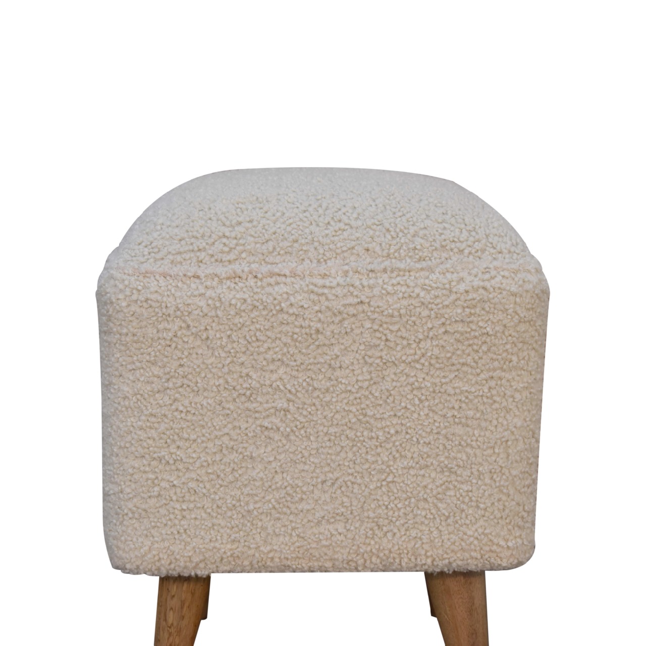 Cream Boucle Squoval Bench - Image 5