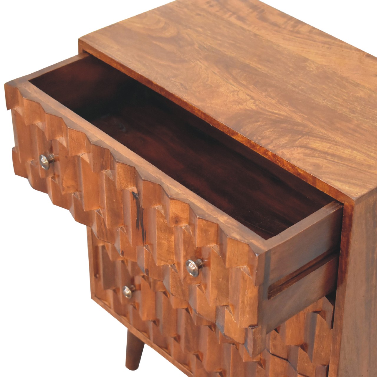 Chestnut Pineapple Carved Chest - Image 7