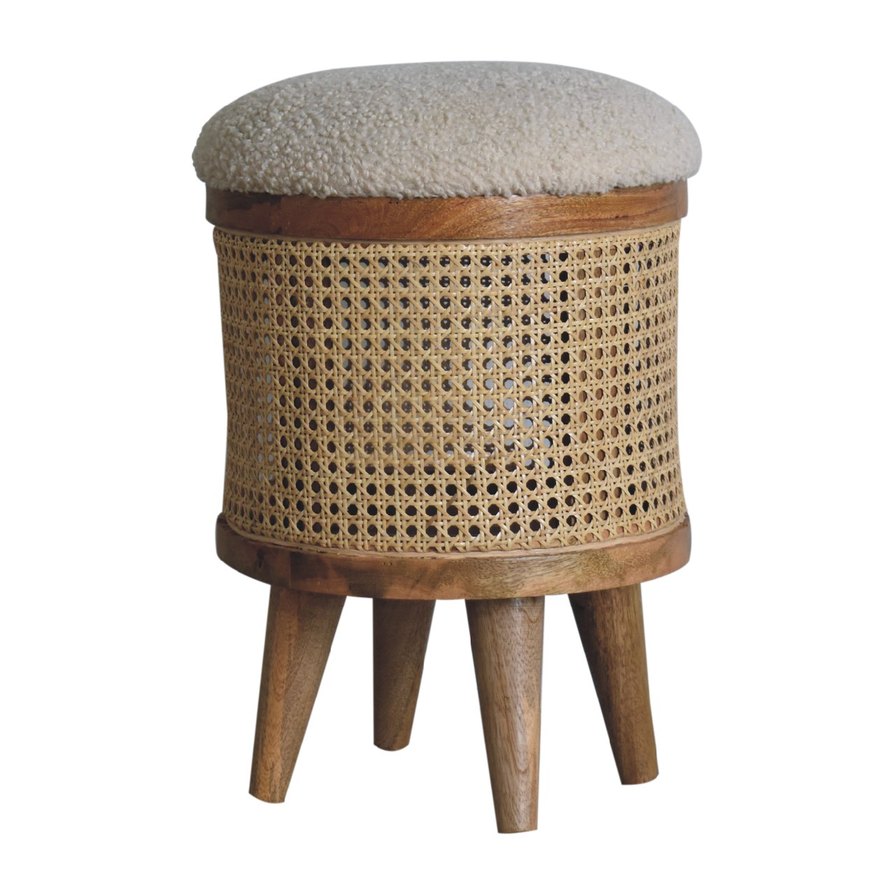 Cream Boucle Larissa Footstool - Image 2