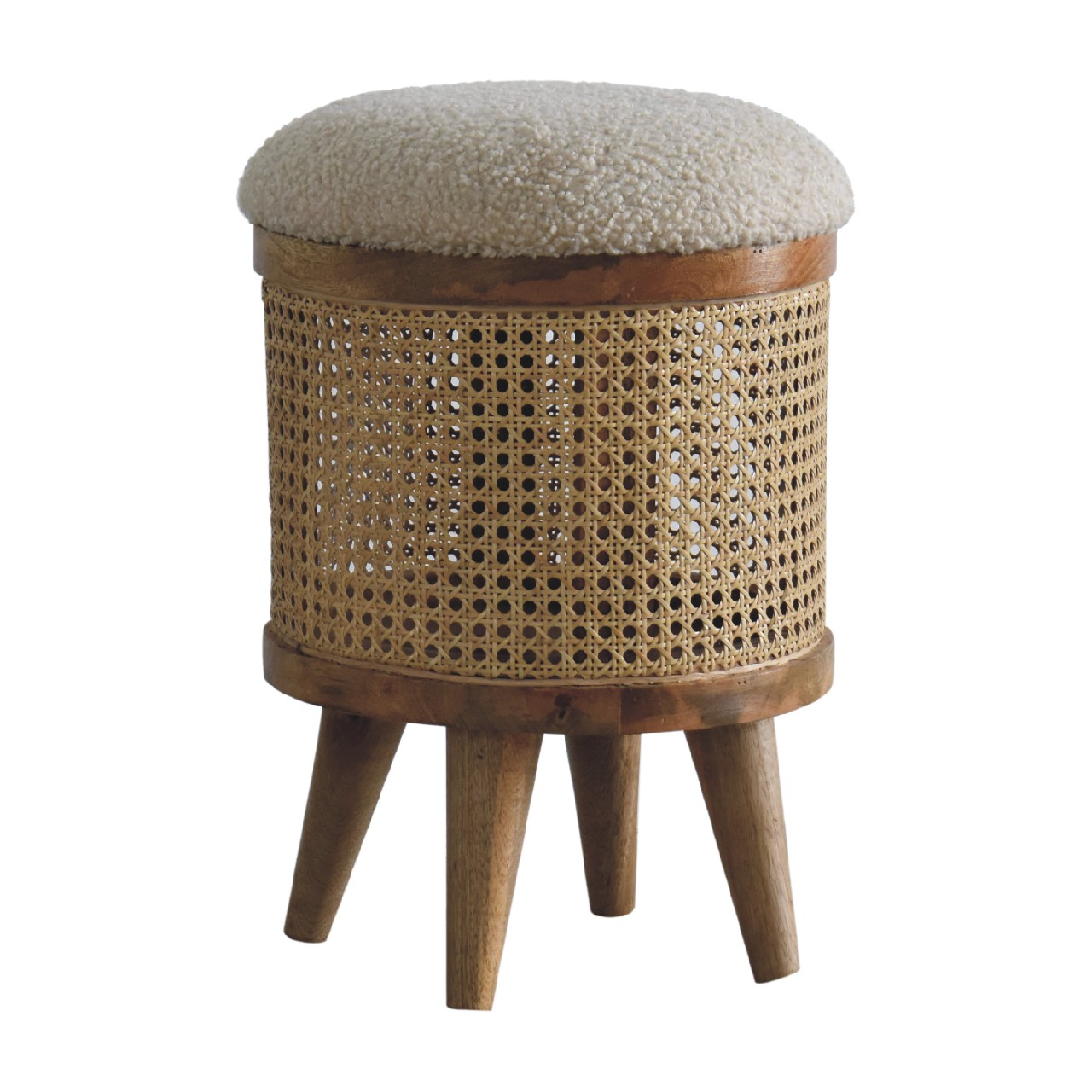 Cream Boucle Larissa Footstool - Image 3