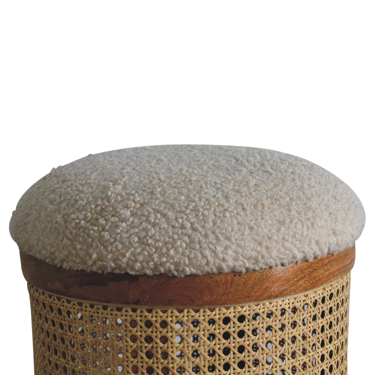 Cream Boucle Larissa Footstool - Image 4