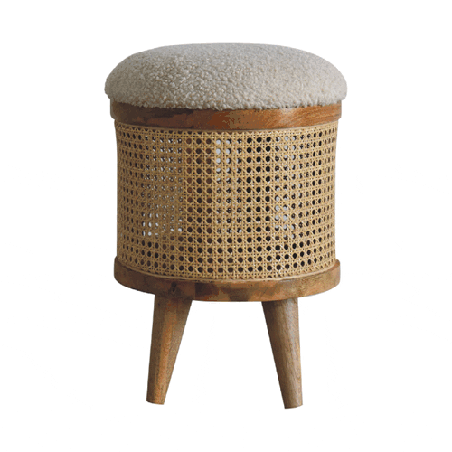 Cream Boucle Larissa Footstool - Image 8