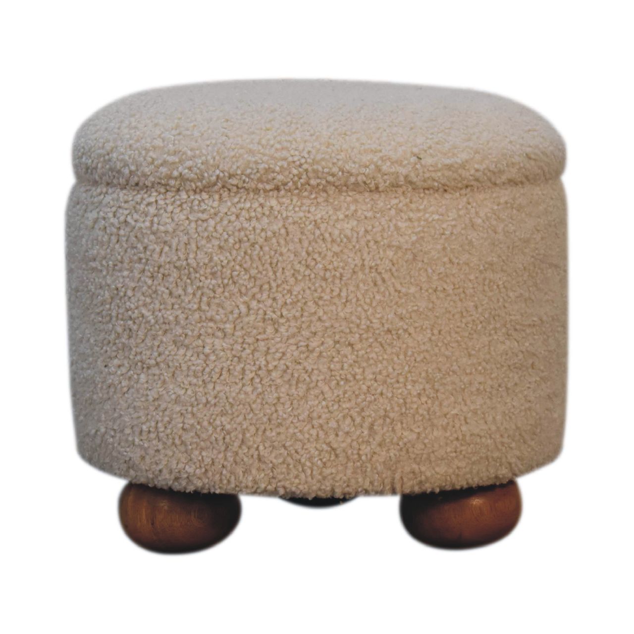 Cream Boucle Storage Footstool - Image 2