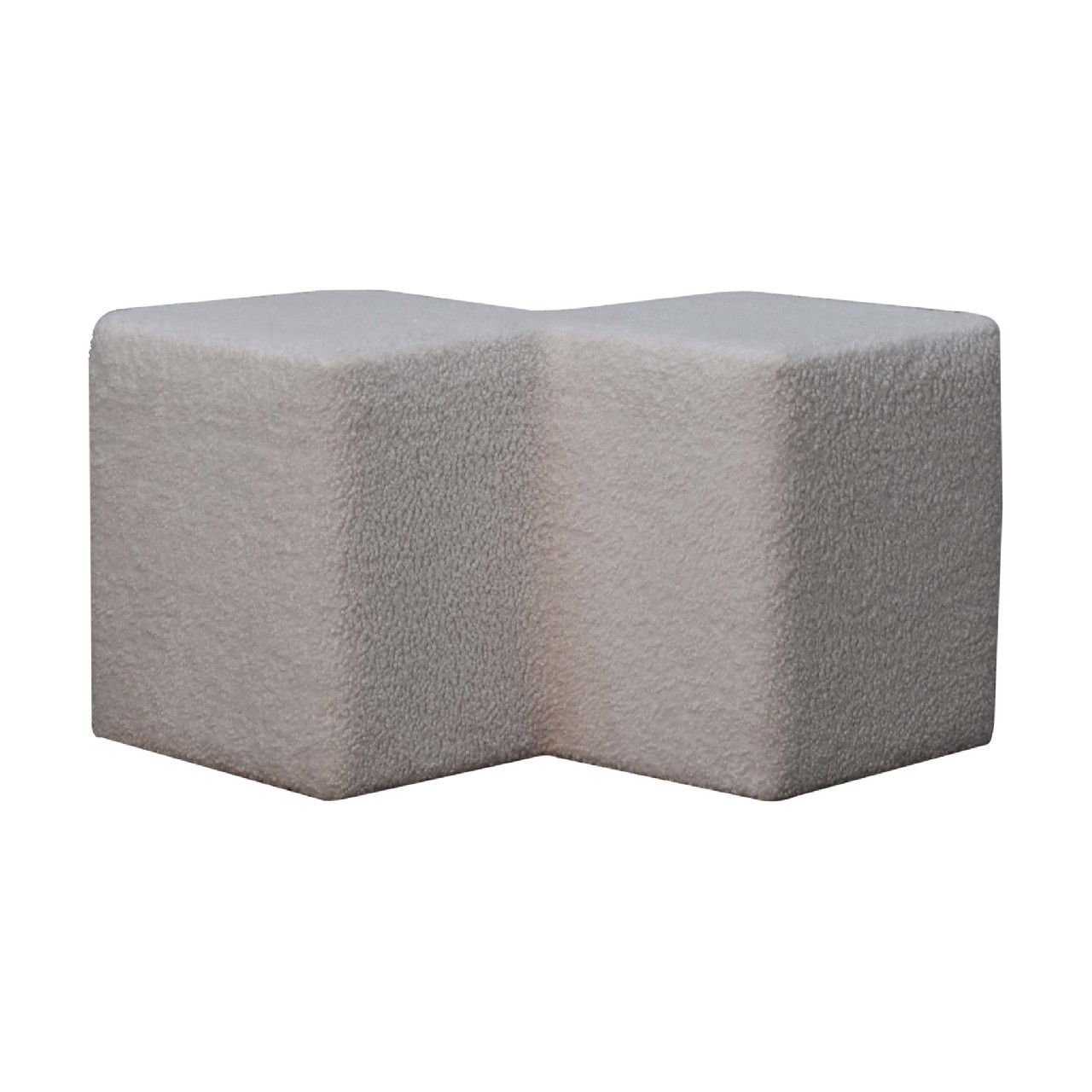 White Boucle Twin Footstool - Image 5