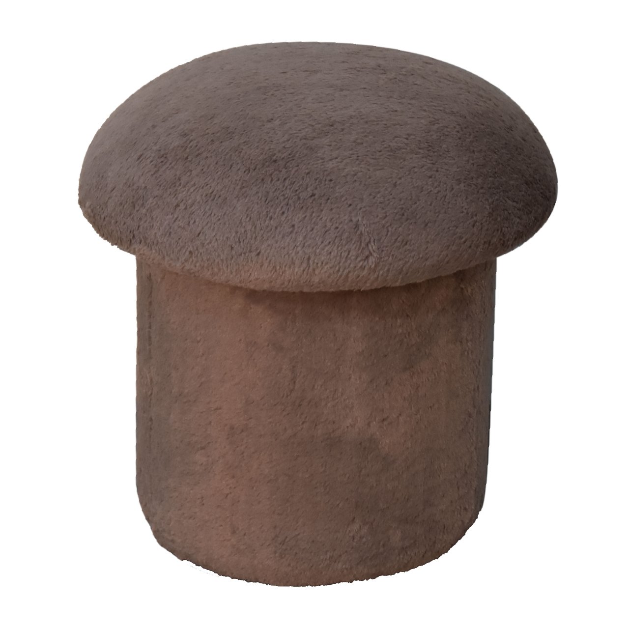 Mocha Faux Fur Mushroom Footstool - Image 3