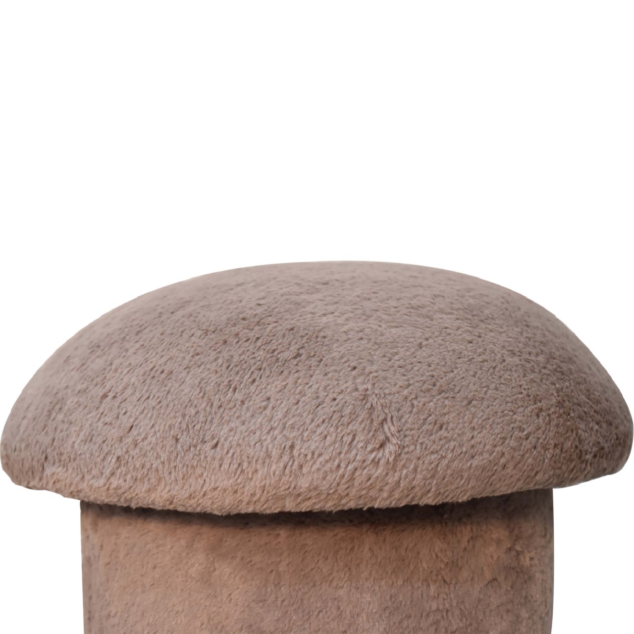 Mocha Faux Fur Mushroom Footstool - Image 5
