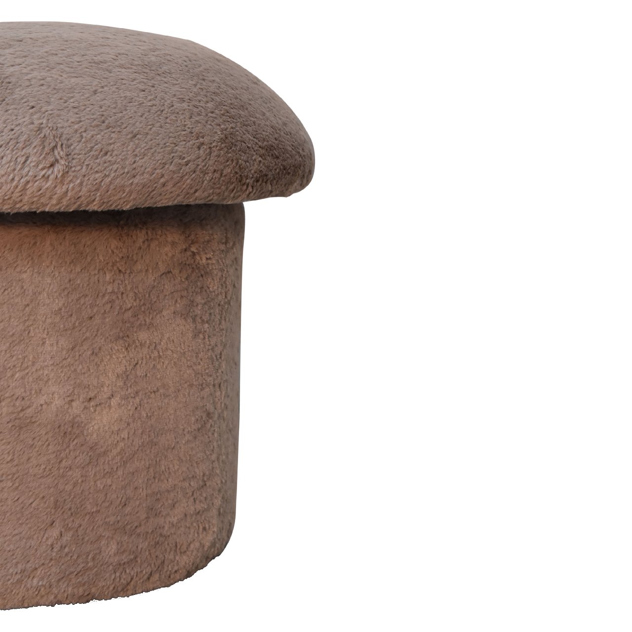 Mocha Faux Fur Mushroom Footstool - Image 6