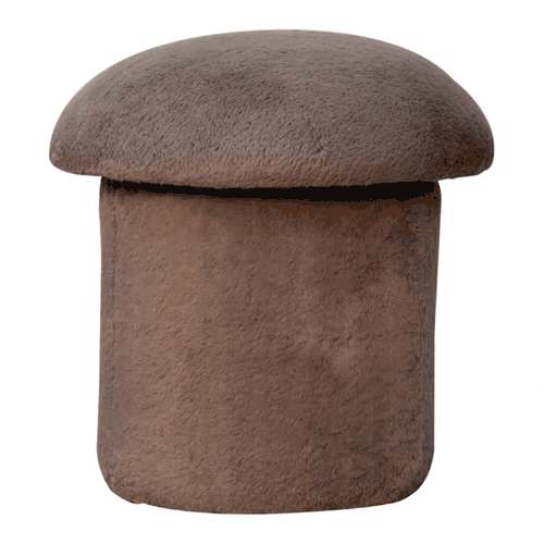 Mocha Faux Fur Mushroom Footstool - Image 9