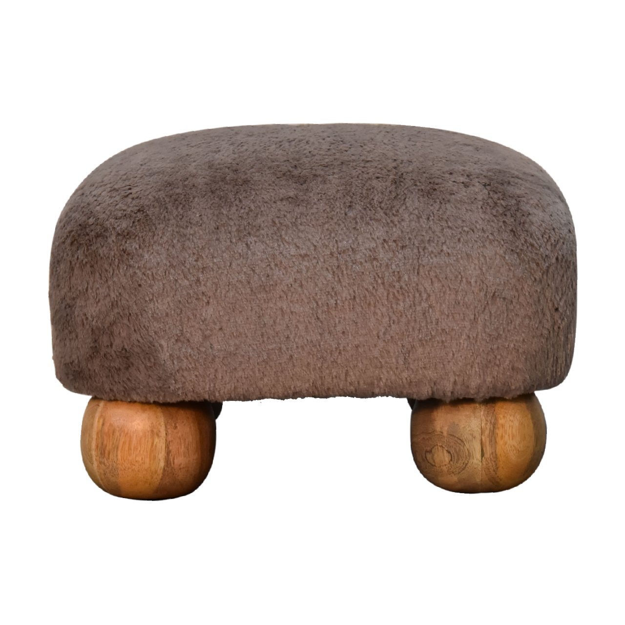 Mocha Faux Fur Nordic Footstool - Image 2