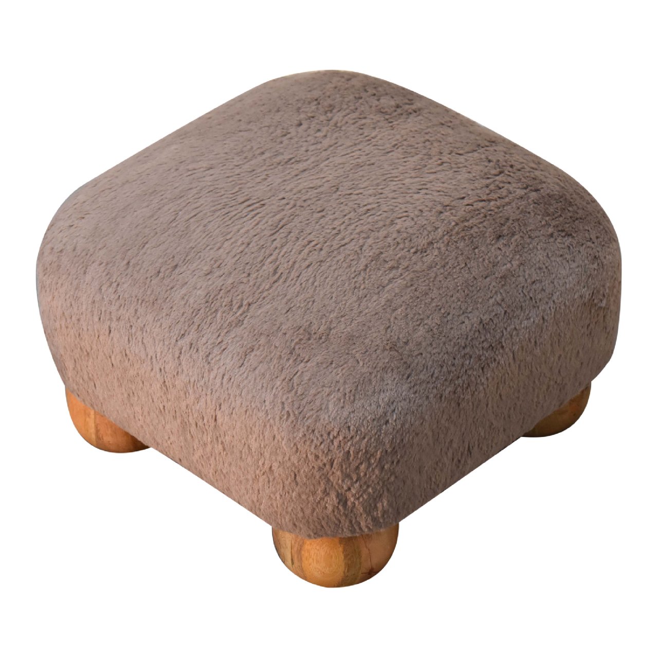 Mocha Faux Fur Nordic Footstool - Image 5