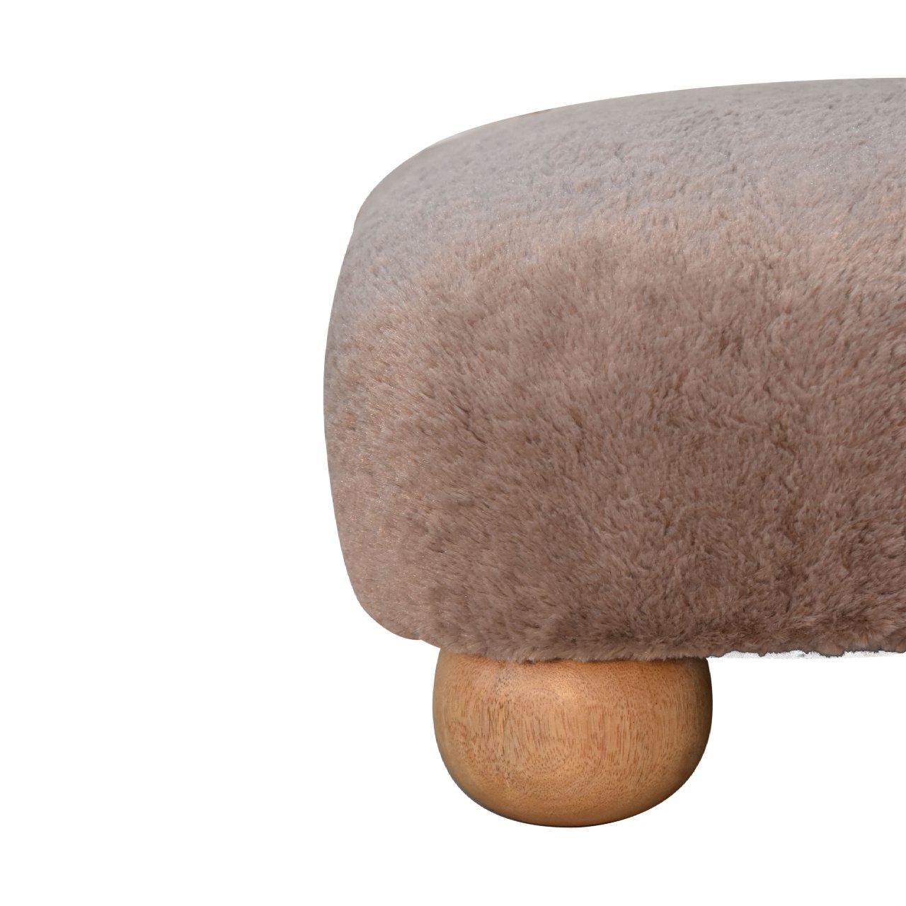 Mocha Faux Fur Nordic Footstool - Image 6