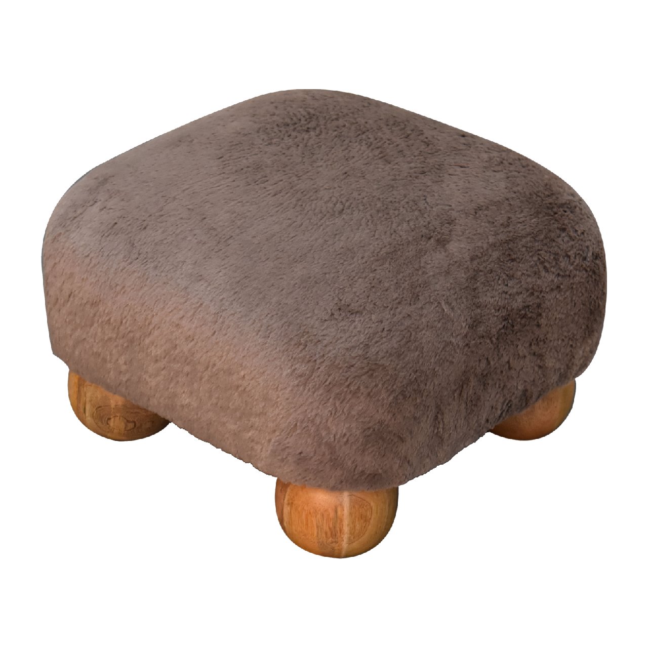 Mocha Faux Fur Nordic Footstool - Image 7