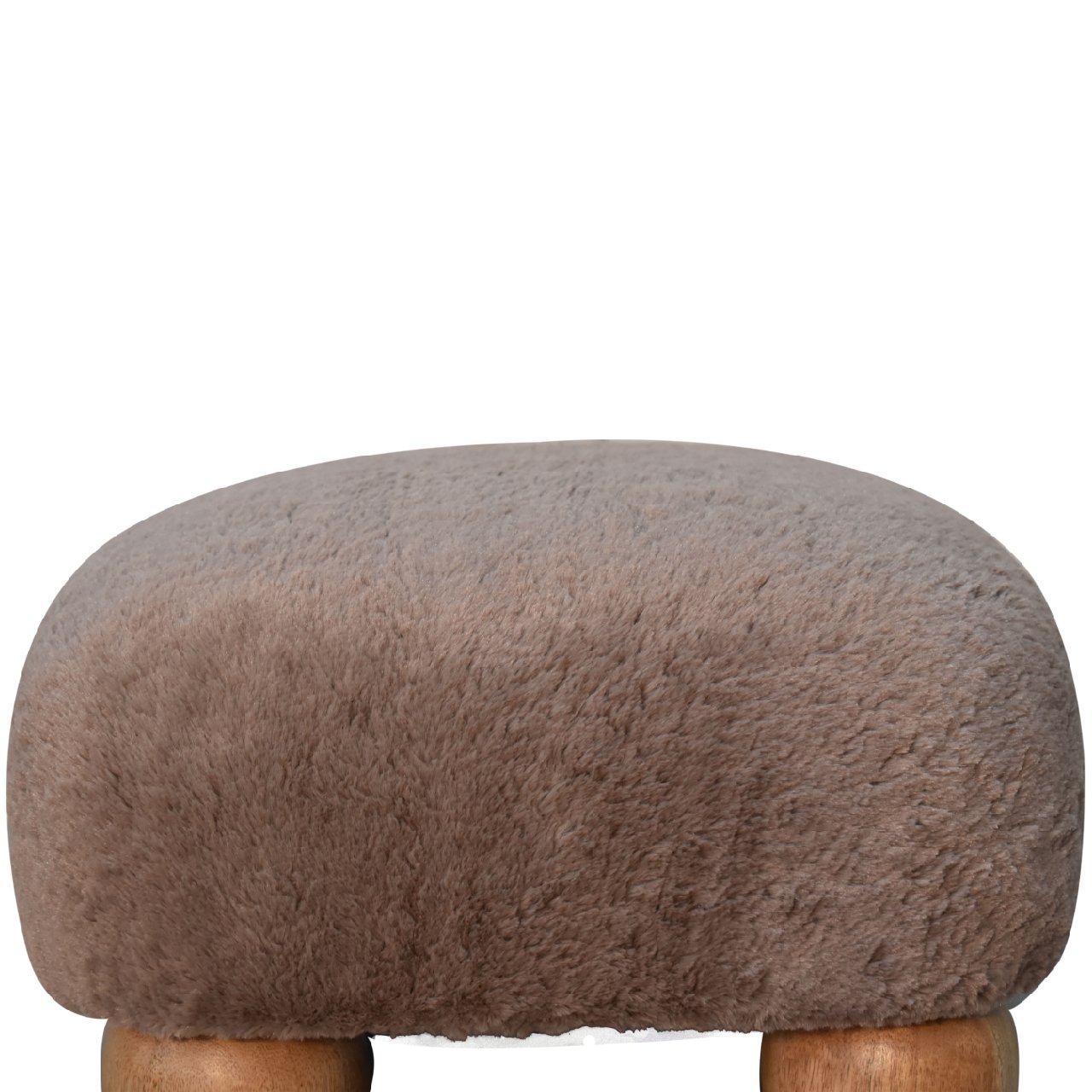 Mocha Faux Fur Nordic Footstool - Image 8