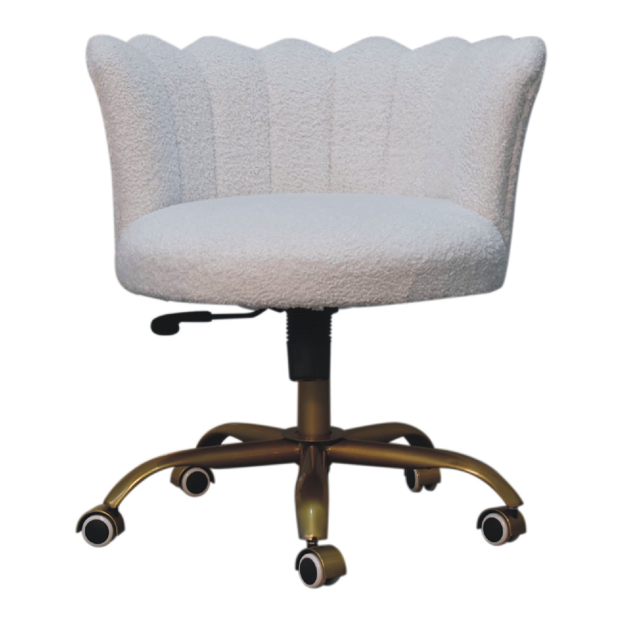 White Boucle Swival Chair - Image 2