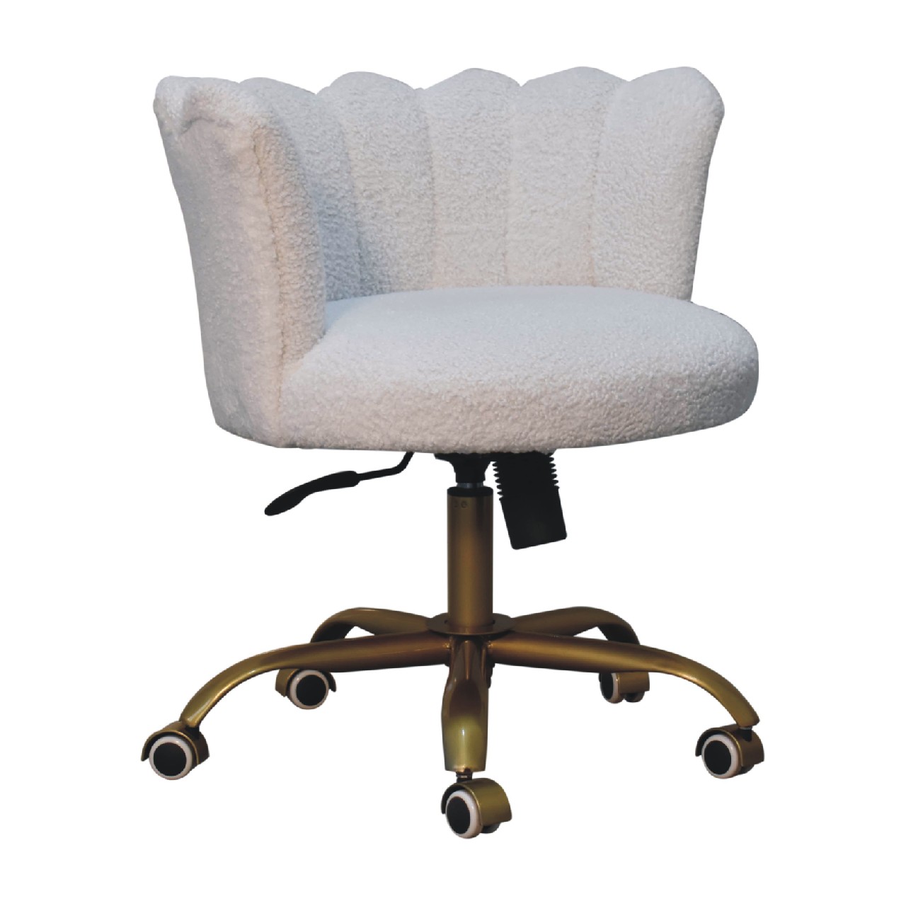 White Boucle Swival Chair - Image 4