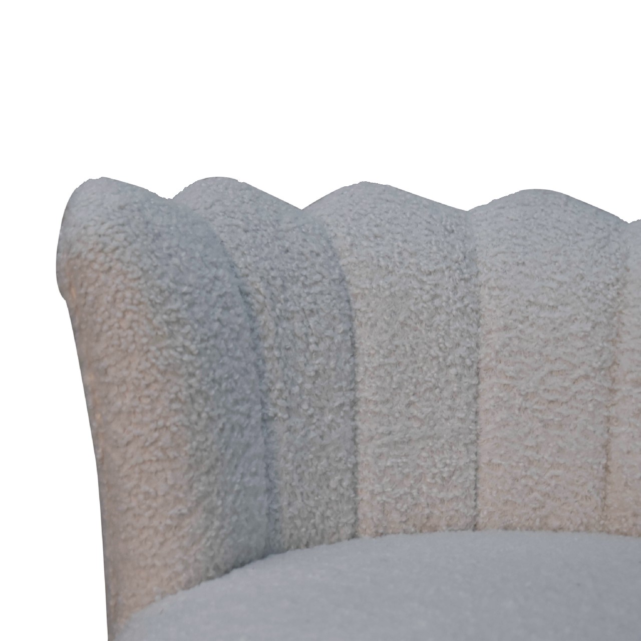 White Boucle Swival Chair - Image 6