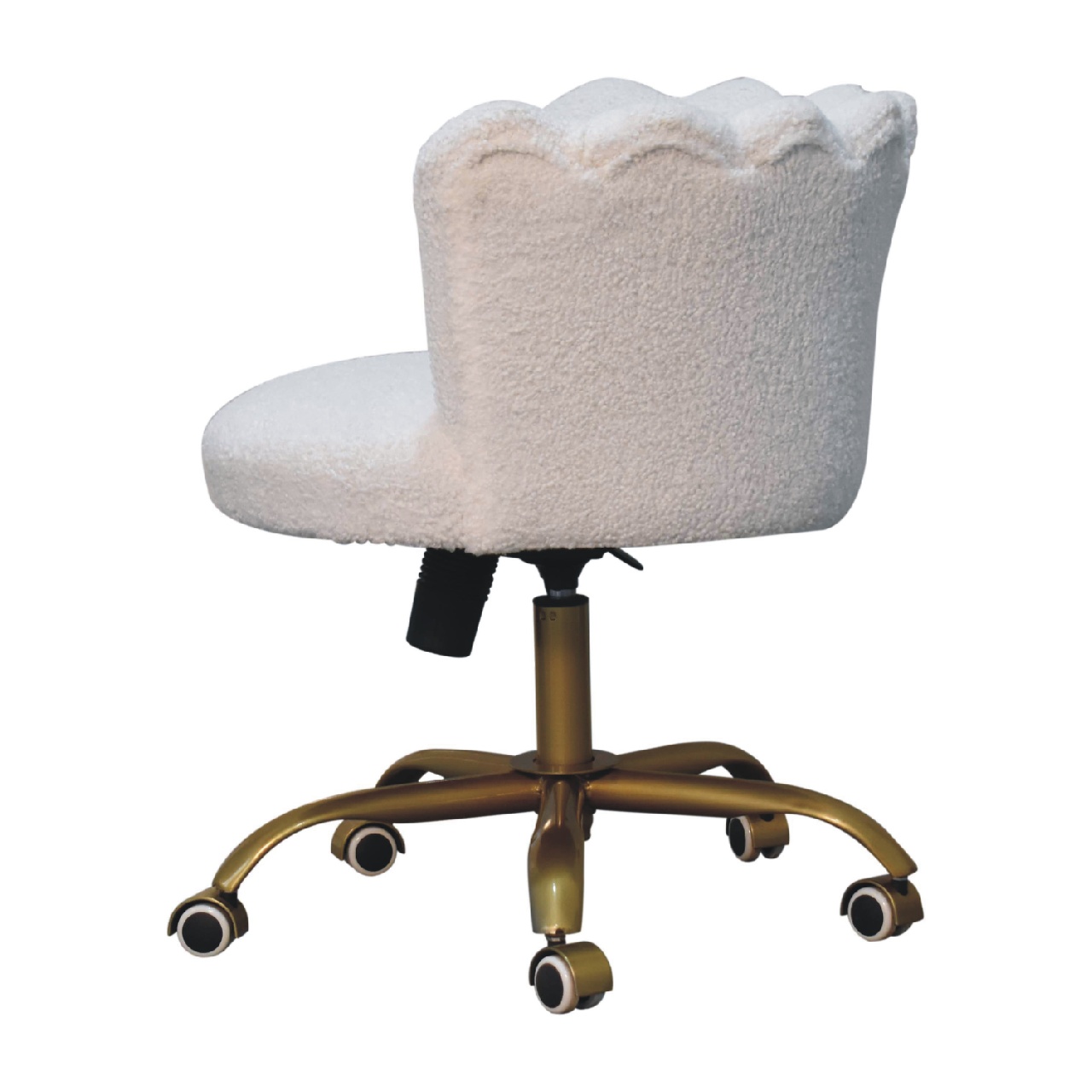 White Boucle Swival Chair - Image 9