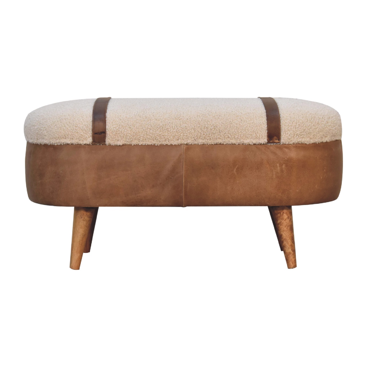 Tan Buffalo Boucle Nordic Bench - Image 2