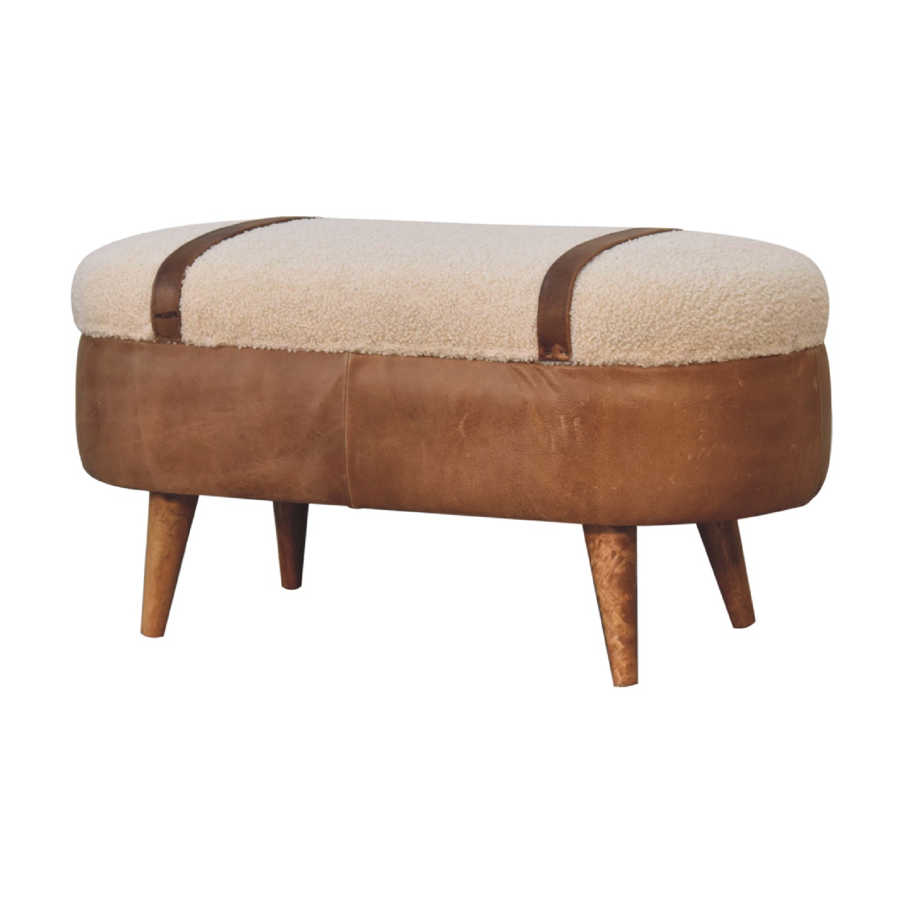 Tan Buffalo Boucle Nordic Bench - Image 3