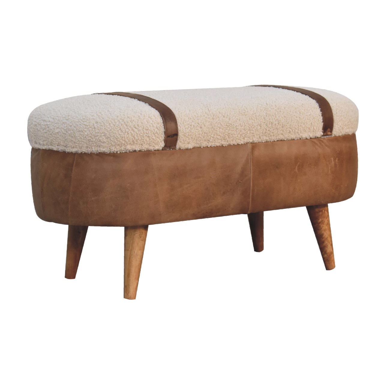Tan Buffalo Boucle Nordic Bench - Image 4