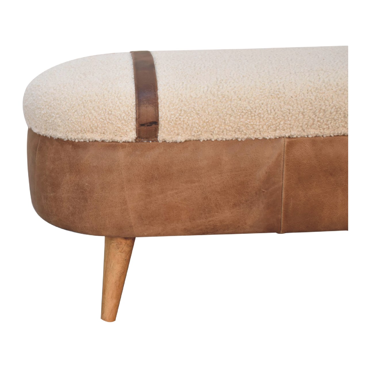 Tan Buffalo Boucle Nordic Bench - Image 5