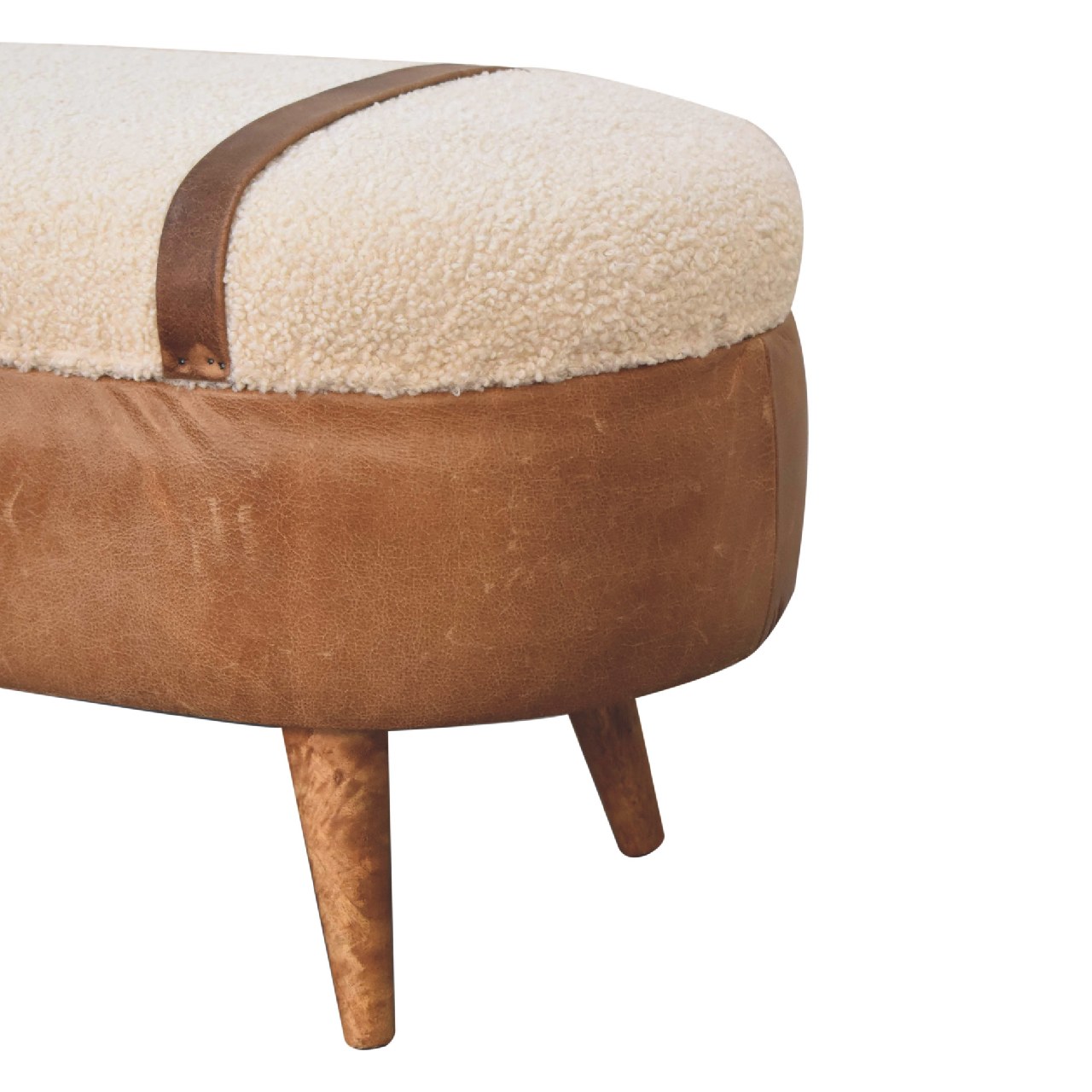 Tan Buffalo Boucle Nordic Bench - Image 6