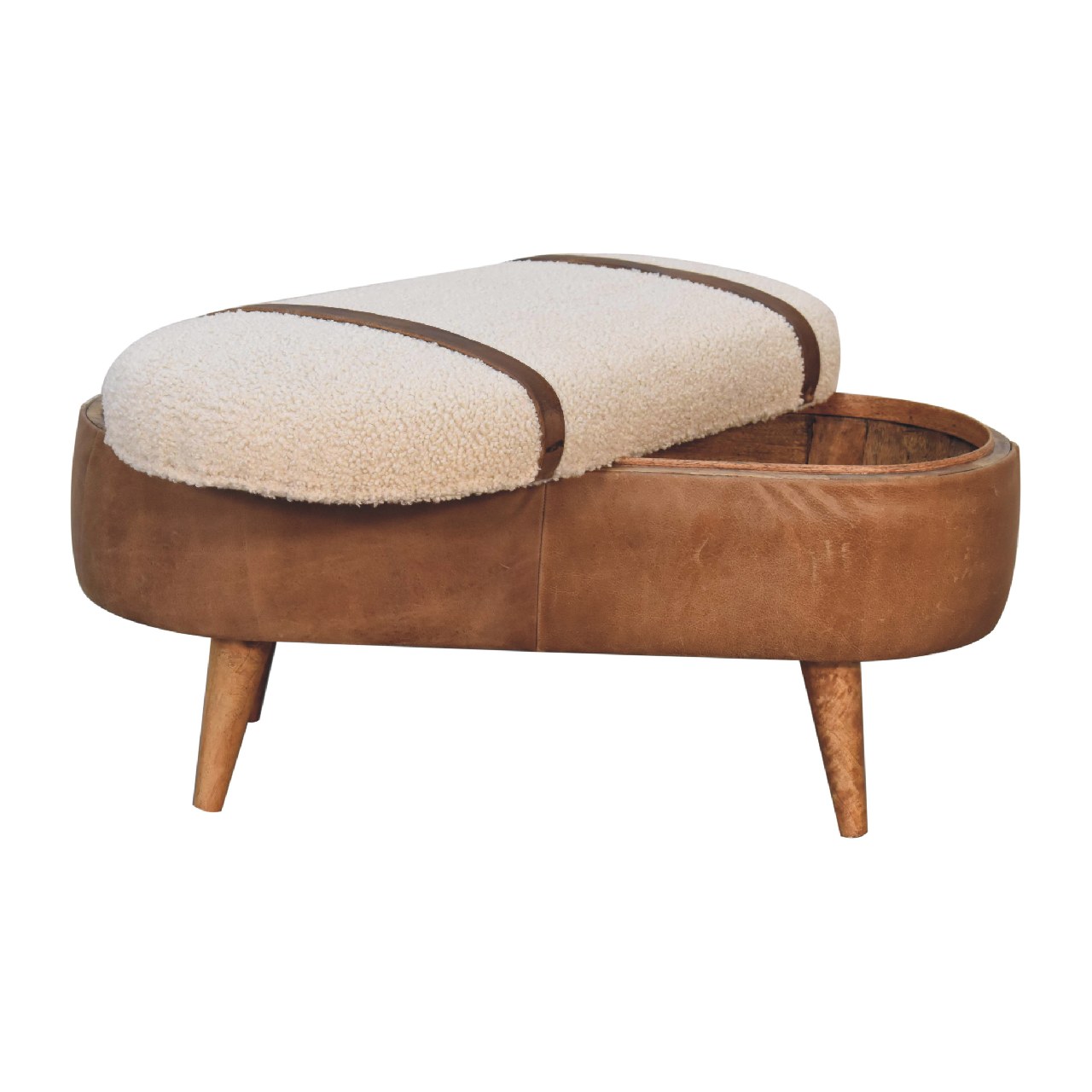 Tan Buffalo Boucle Nordic Bench - Image 9