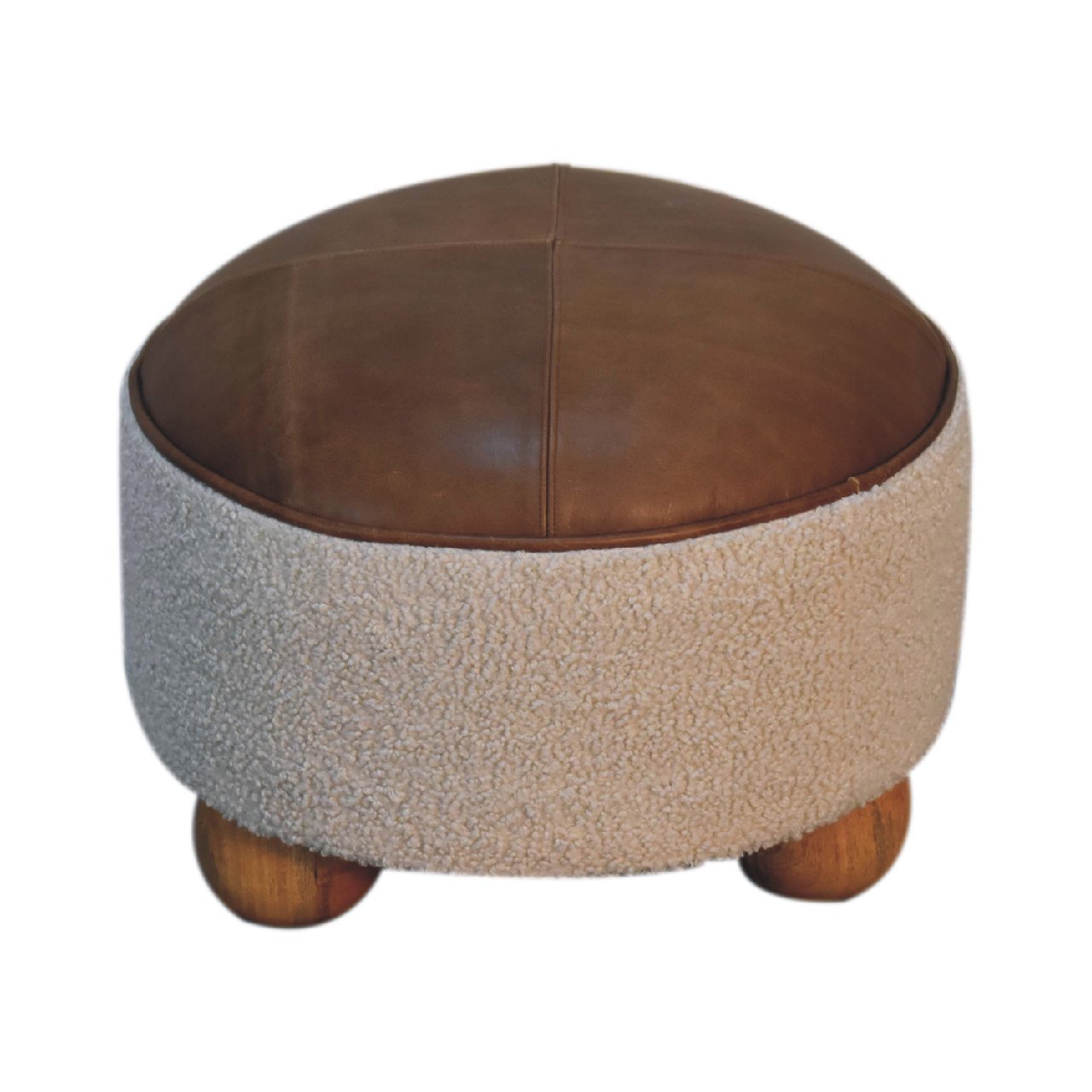 Cream Boucle Buffalo Footstool - Image 4