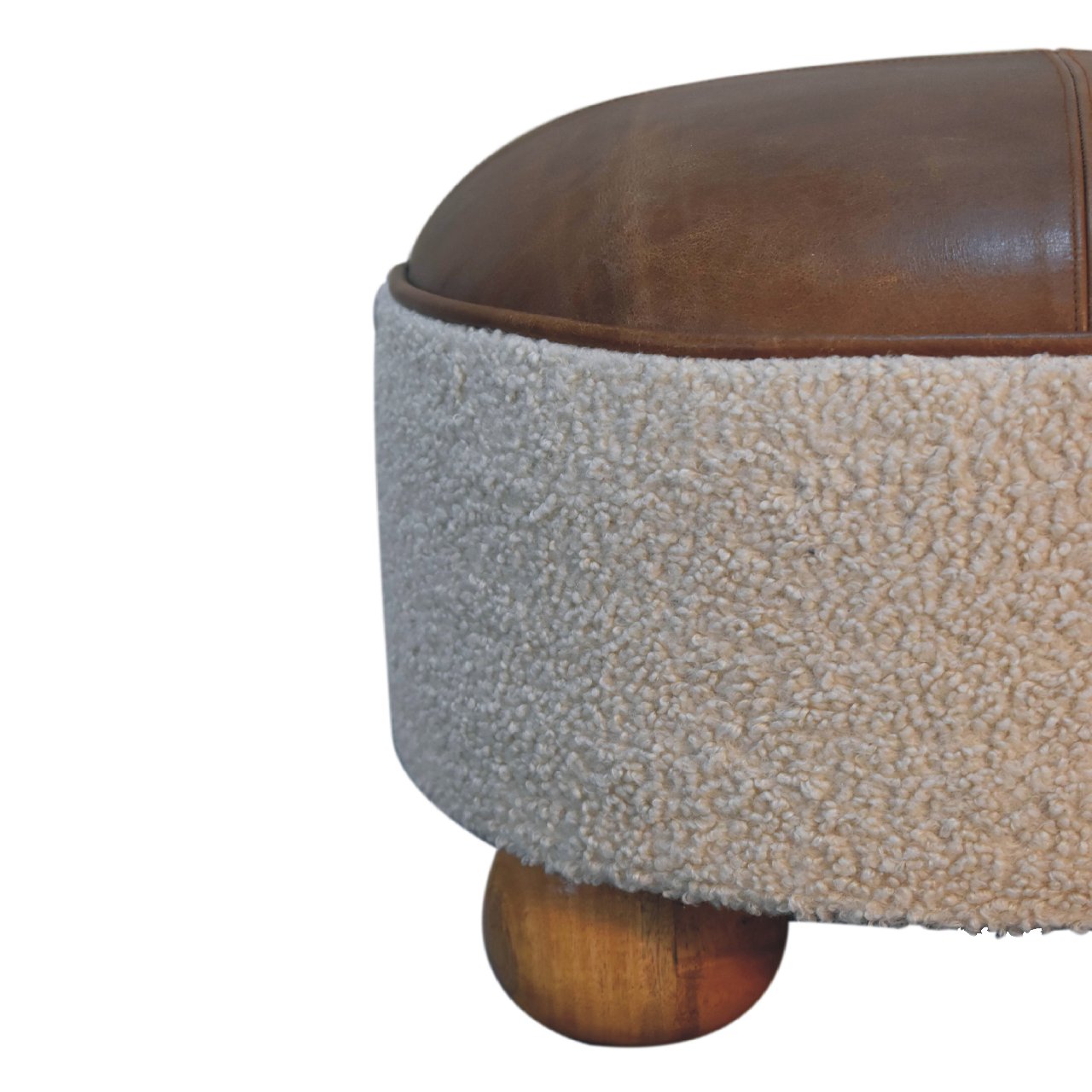 Cream Boucle Buffalo Footstool - Image 7