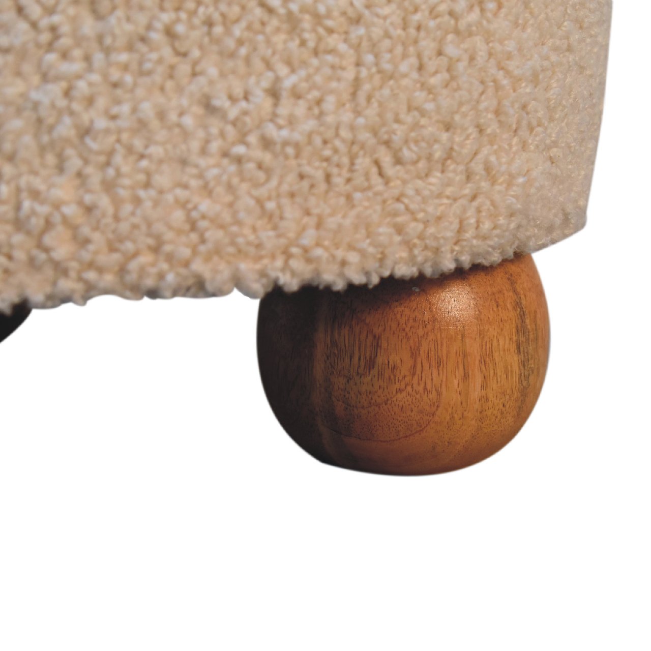 Cream Boucle Buffalo Footstool - Image 8