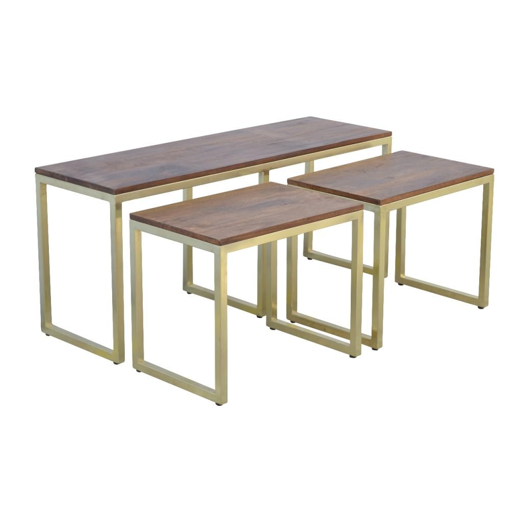 Chunky Gold Table Set of 3 - Image 3
