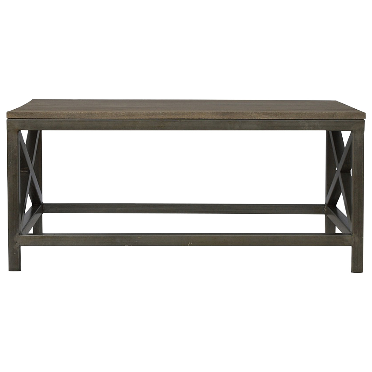 Industrial Cross Metal Oatmeal Coffee Table