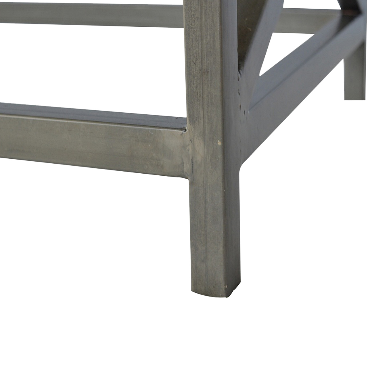 Industrial Cross Metal Oatmeal Coffee Table - Image 7