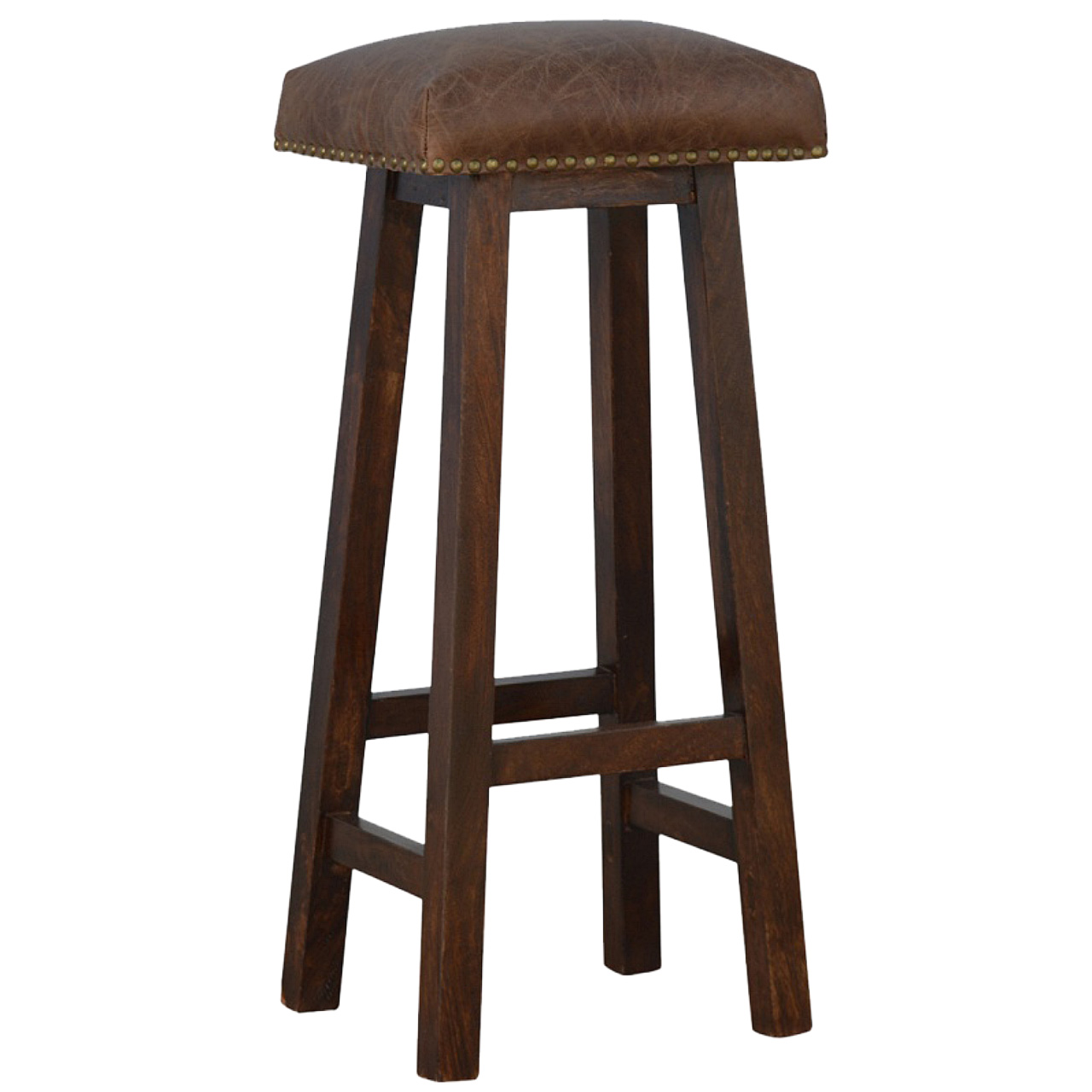 Buffalo Brass Leather Bar Stool - Image 2