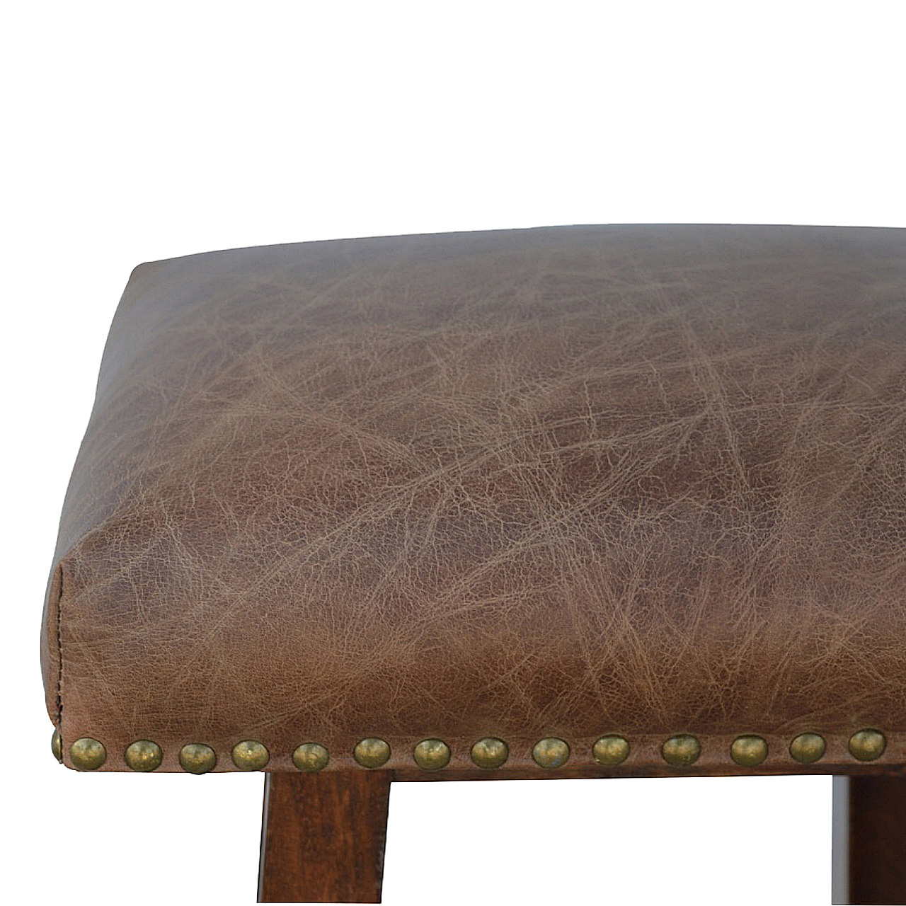 Buffalo Brass Leather Bar Stool - Image 4